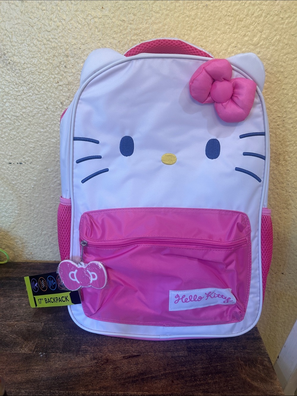 Hello Kitty White and Pink Kids Backpack with Bow Accent